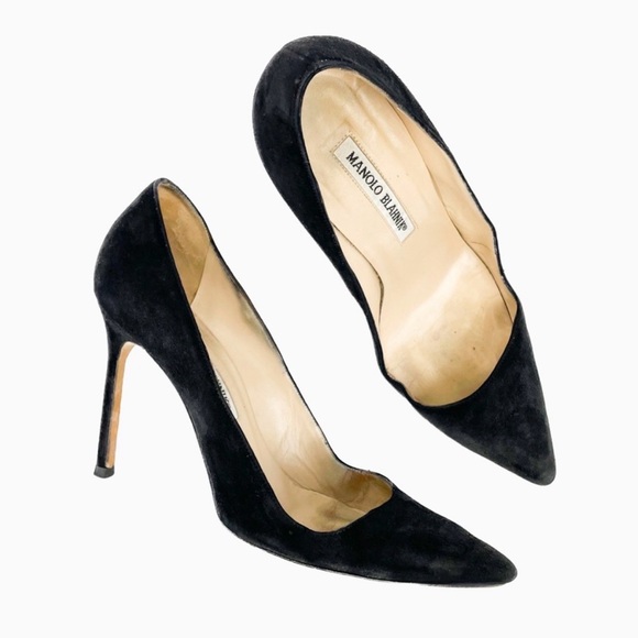 Manolo Blahnik Shoes - Manolo Blahnik Classic Black Suede Heels